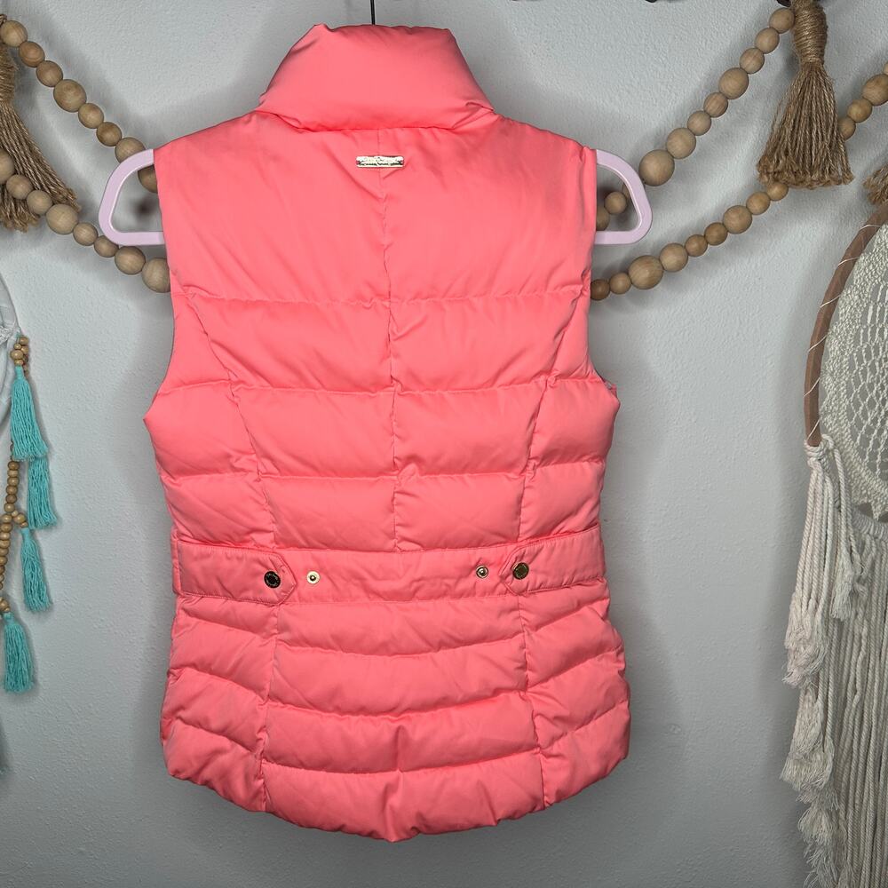 Lilly Pulitzer Isabella Down Quilted Pink Puffer Vest - Picture 4 of 6